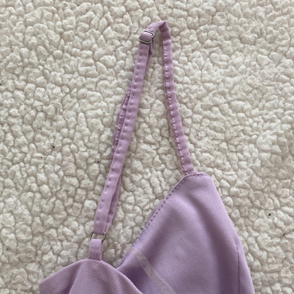 Lavender Side Cinched Mini Dress - Picture 3 of 5